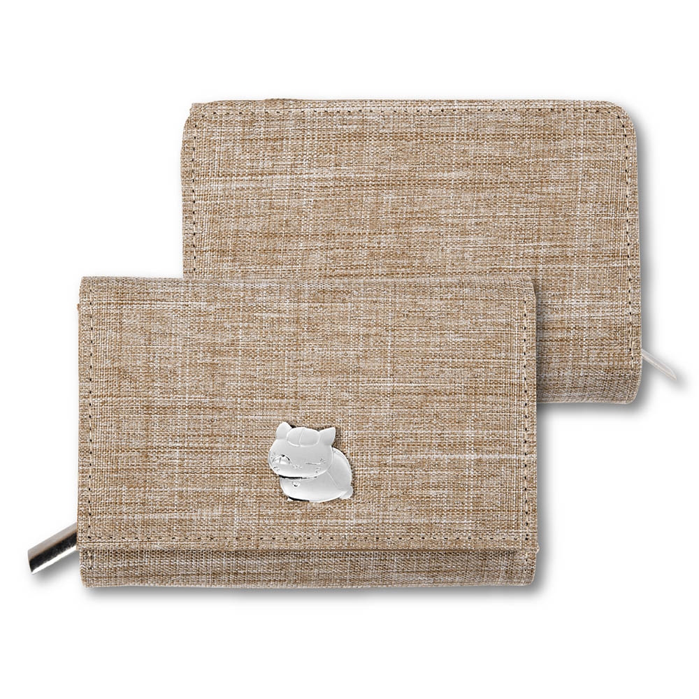 05 滿5500 《夏目友人帳》金屬造型扣式雪花布短夾